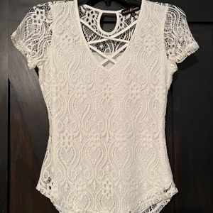 Cream lace top